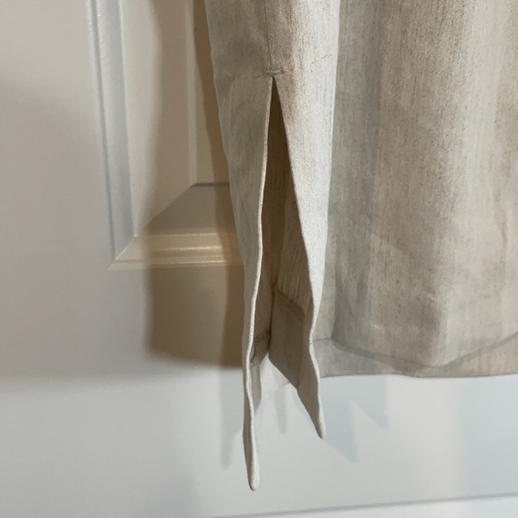 Theory Split Neck Linen-Blend Dress Size M - Picture 6 of 6